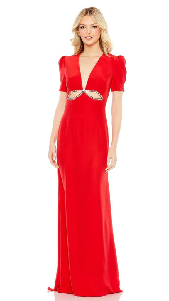 Cutout Column Gown in Red