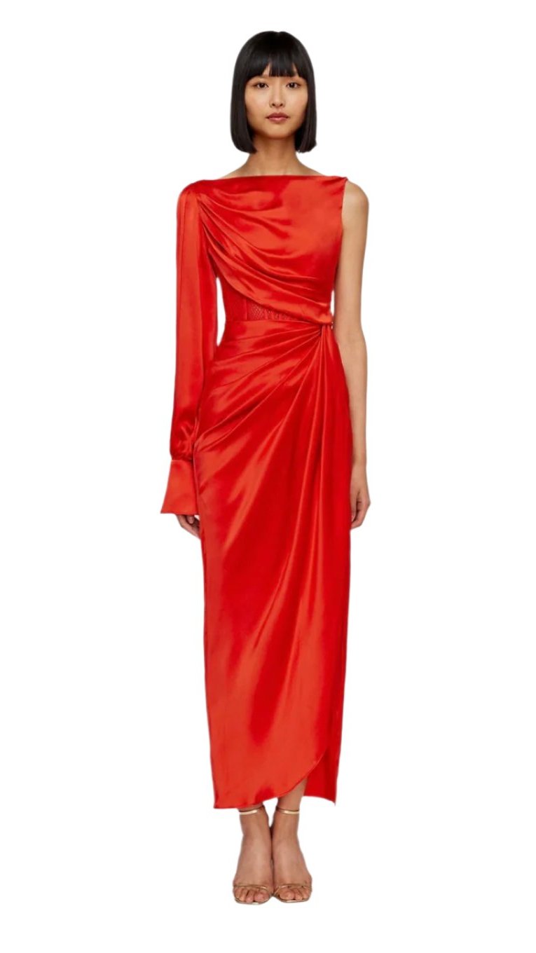 Nina One Shoulder Draped Dress